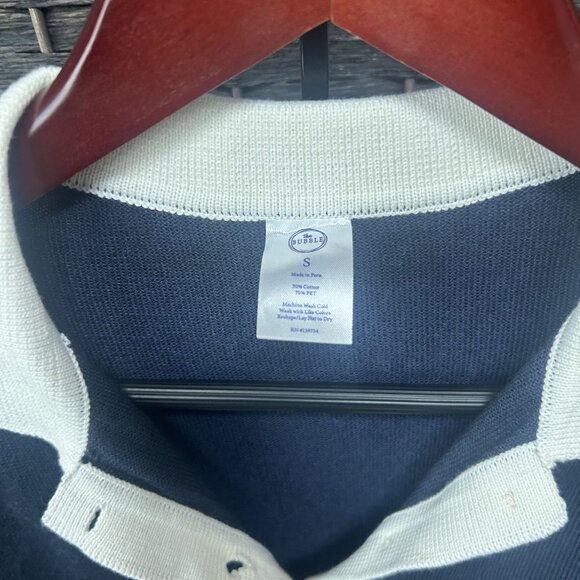 The Bubble Navy Blue Collared Lightweight Sweater Size Small - Picture 2 of 7